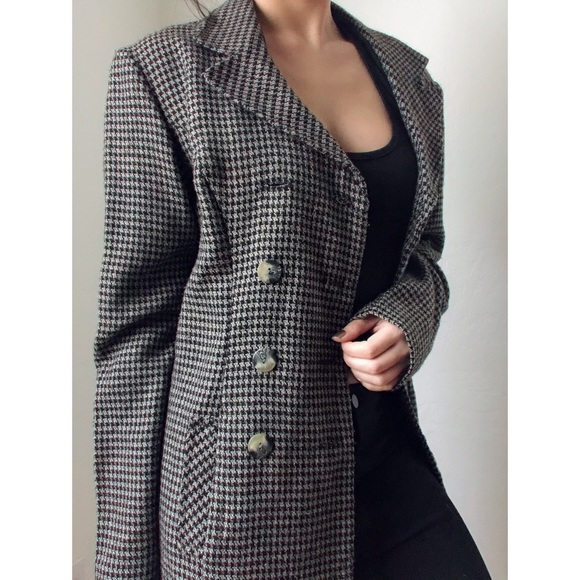 Vintage brown plaid blazer - Picture 3 of 4